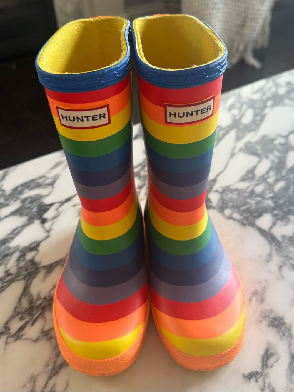 Hunter Kids Original First Classic Rainbow Print Rain Boots Wellies UK 10 US 11 - Picture 4 of 12
